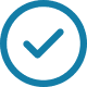 Blue circle with a check mark in the middle, indicating that it is a tick