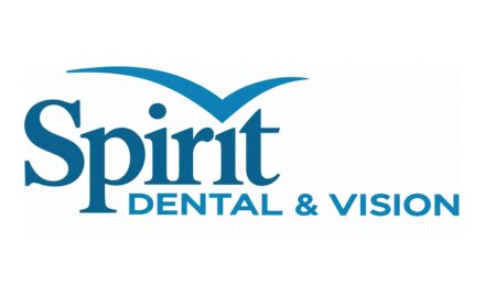 Logo of Spirit Dental & Vision, which consists of a blue circle with a white tooth in the center